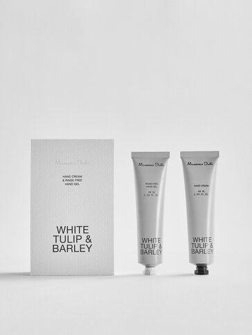 (40 ml) White Tulip & Barley hand cream and cleansing gel pack