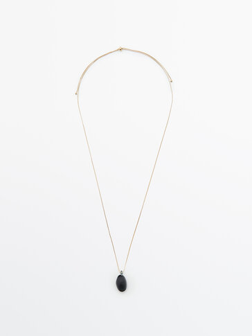 Oval glass pendant necklace