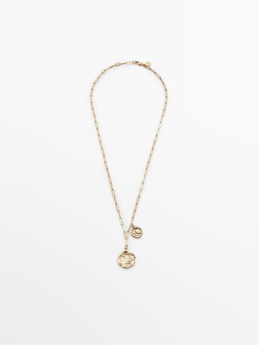 Chain necklace with two coins