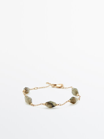 Bracelet chaîne avec pierres losanges
