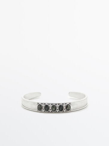 Wide bracelet with stones