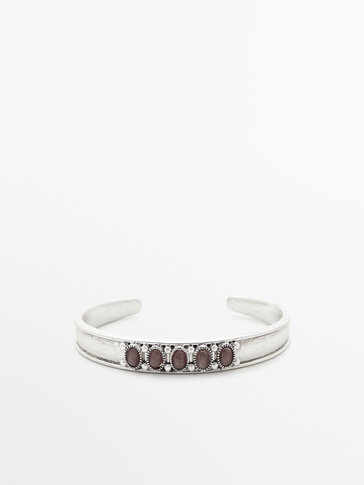 Wide bracelet with stones