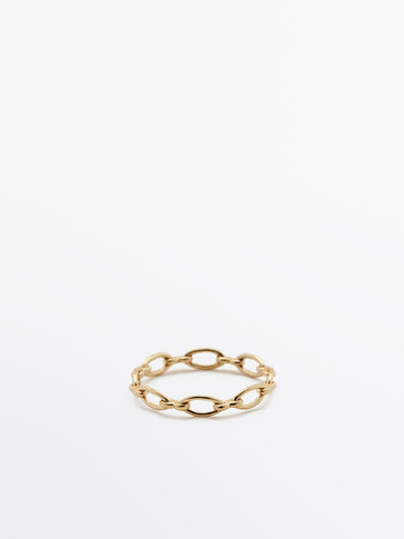 Gold-plated chain link ring
