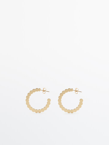 Gold-plated pointed hoop earrings