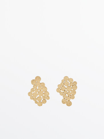 Gold-plated cluster earrings