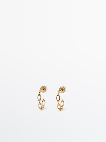 Small gold-plated open hoop earrings