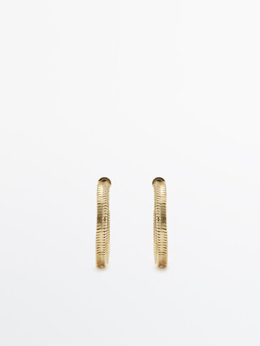 Gold-plated open hoop earrings