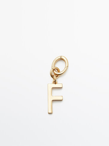 Gold-plated letter F charm