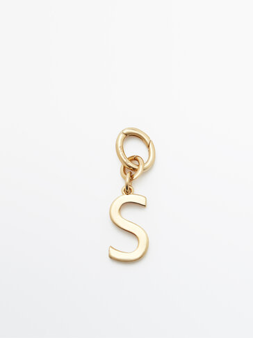 Gold-plated letter S charm