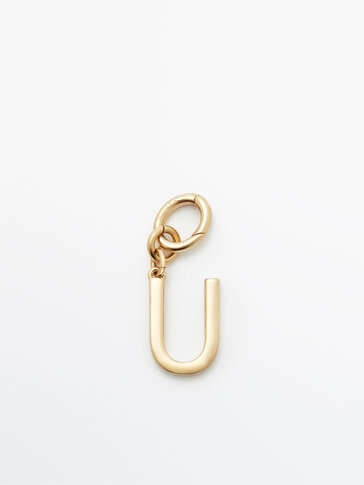 Gold-plated letter U charm