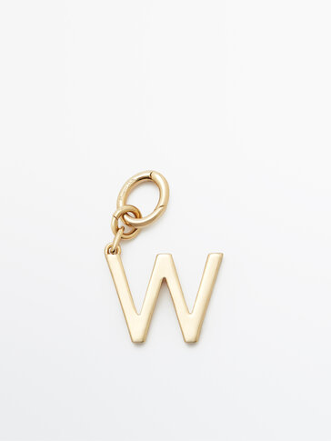 Gold-plated letter W charm