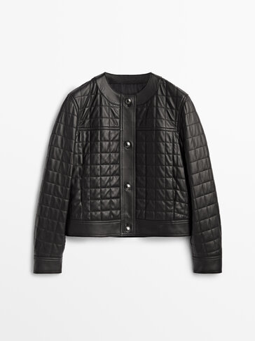 Nappa leather quilted jacket
