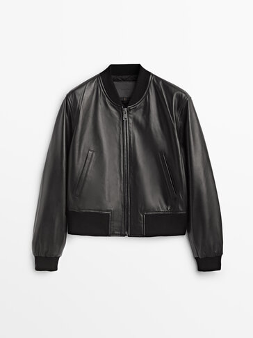 Nappa leather bomber jacket