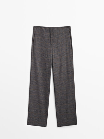 Checked trousers with toffee outline