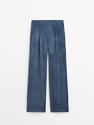 Flowing corduroy dad fit trousers