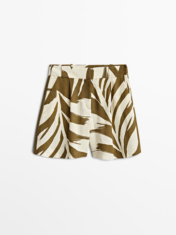 Palm tree print Bermuda shorts