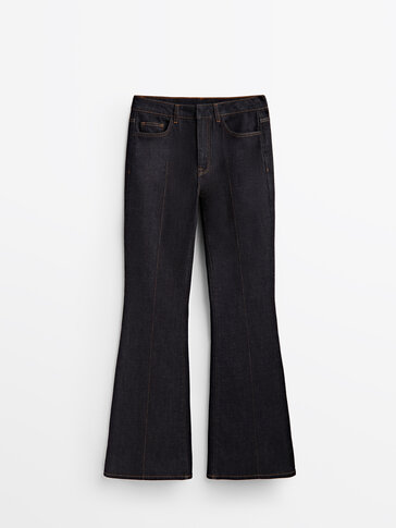 Flared jeans with topstitching