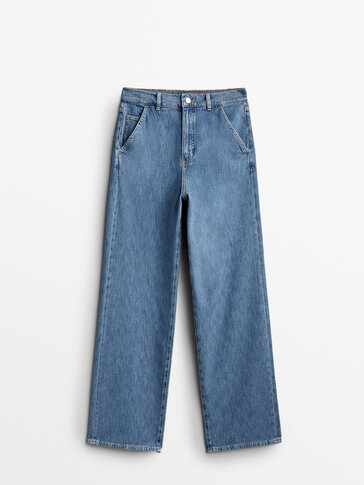 Loose fit jeans met hoge taille