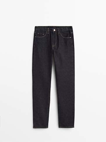 Mid-waist straight-fit jeans
