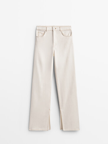 High-waist split-hem trousers