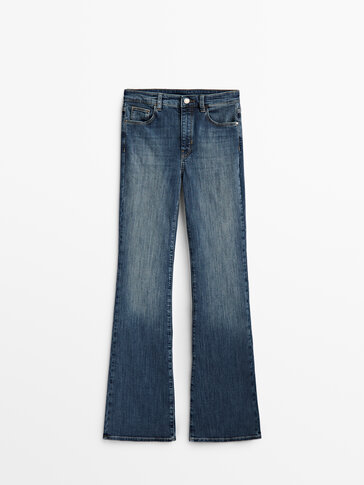 Расклешенные джинсы скинни с высокой посадкой