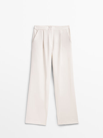 Darted crepe trousers