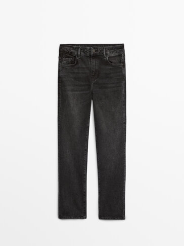 Slim cropped fit jeans met halfhoge taille