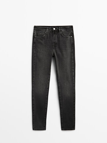 Skinny džínsy s vysokým pásom