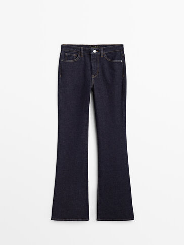 Skinny flare jeans met hoge taille