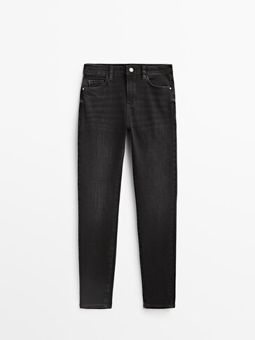 Black mid-waist skinny jeans
