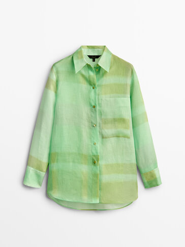 Camisa verde 100% ramio