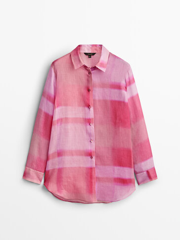 Camisa rosa 100% ramio