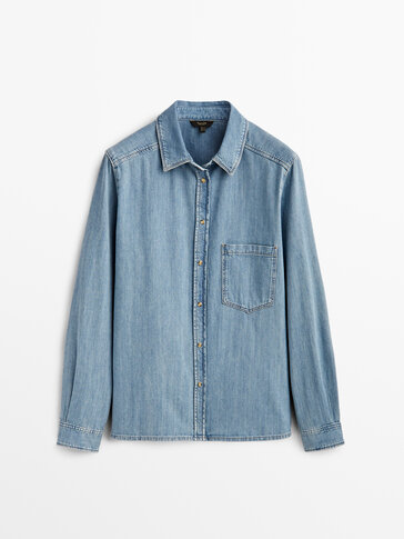 denim shirt women's cheap