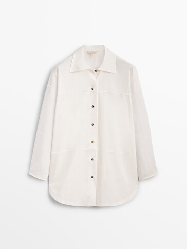 Cotton shirt with seam details