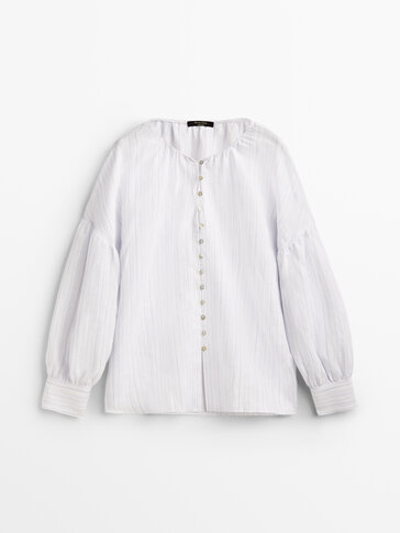 Striped linen shirt with buttons