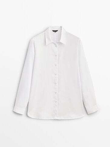Biała koszula z lyocellu