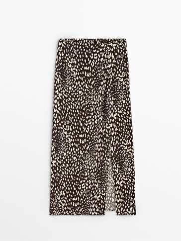 Gonna lunga con stampa animalier