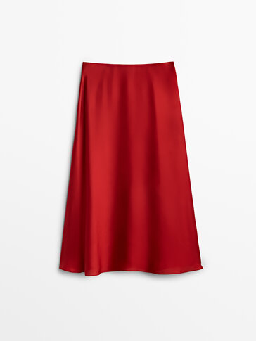 Long satin skirt