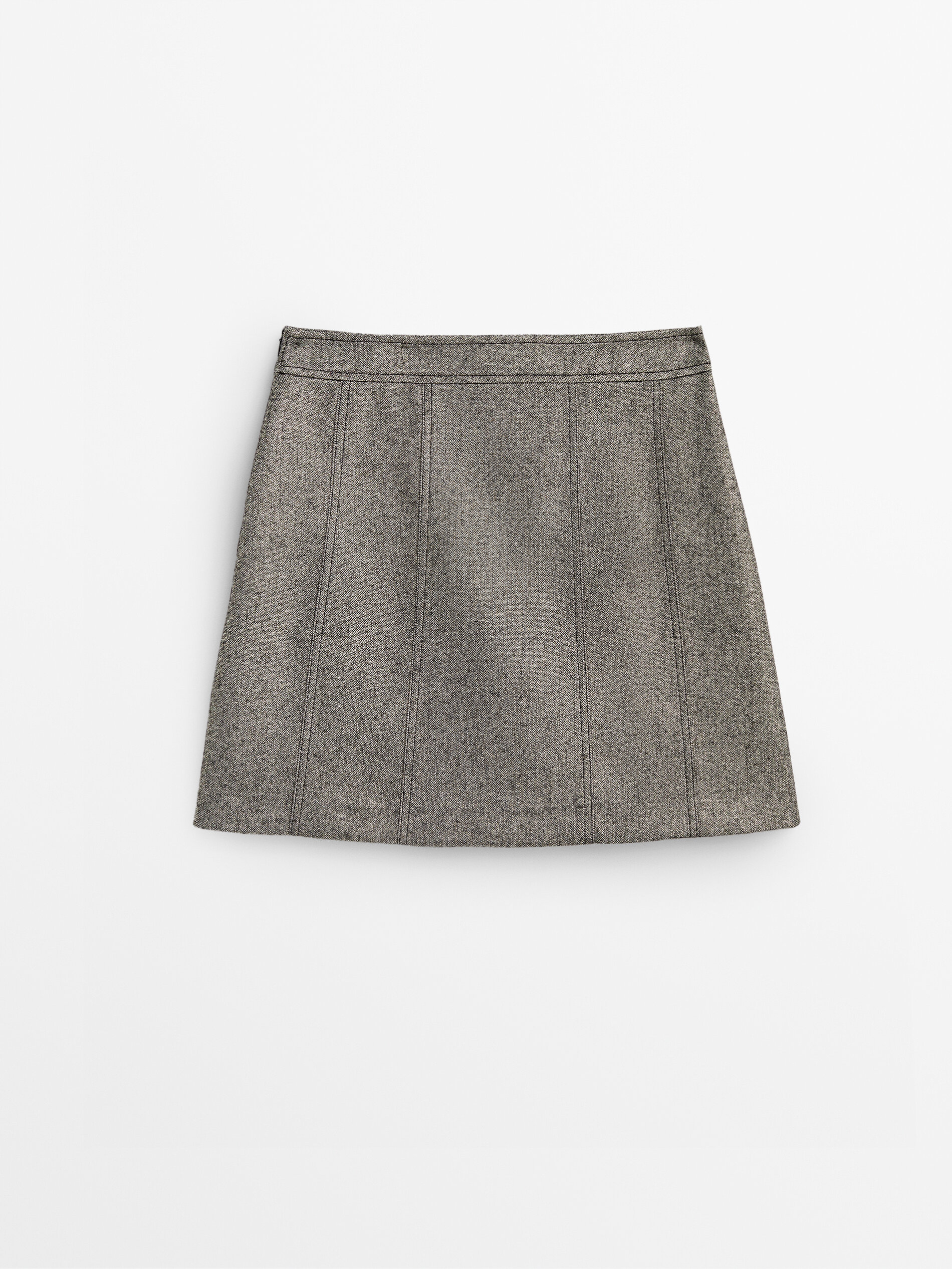 Massimo Dutti Metallic Thread Box Pleat Mini Skirt - Big Apple Buddy
