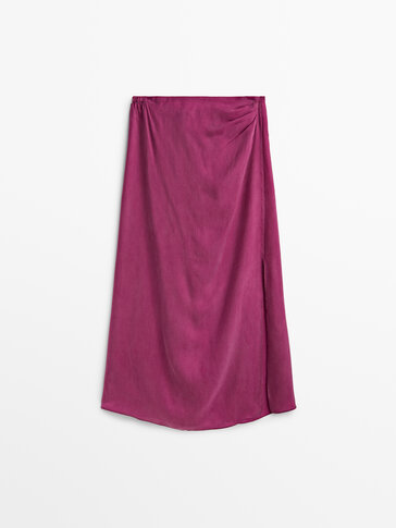 Drapowana spódnica z tkaniny cupro