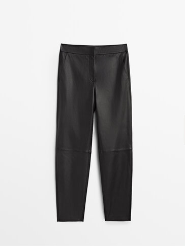 massimo dutti leather leggings