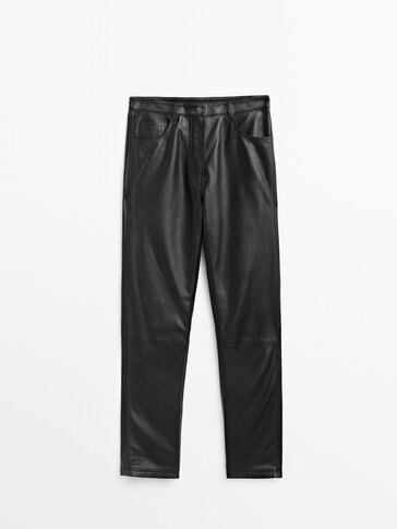 Nappa leather stretch trousers