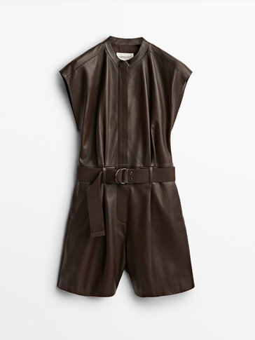 Leather jumpsuit with belt - Limited Edition