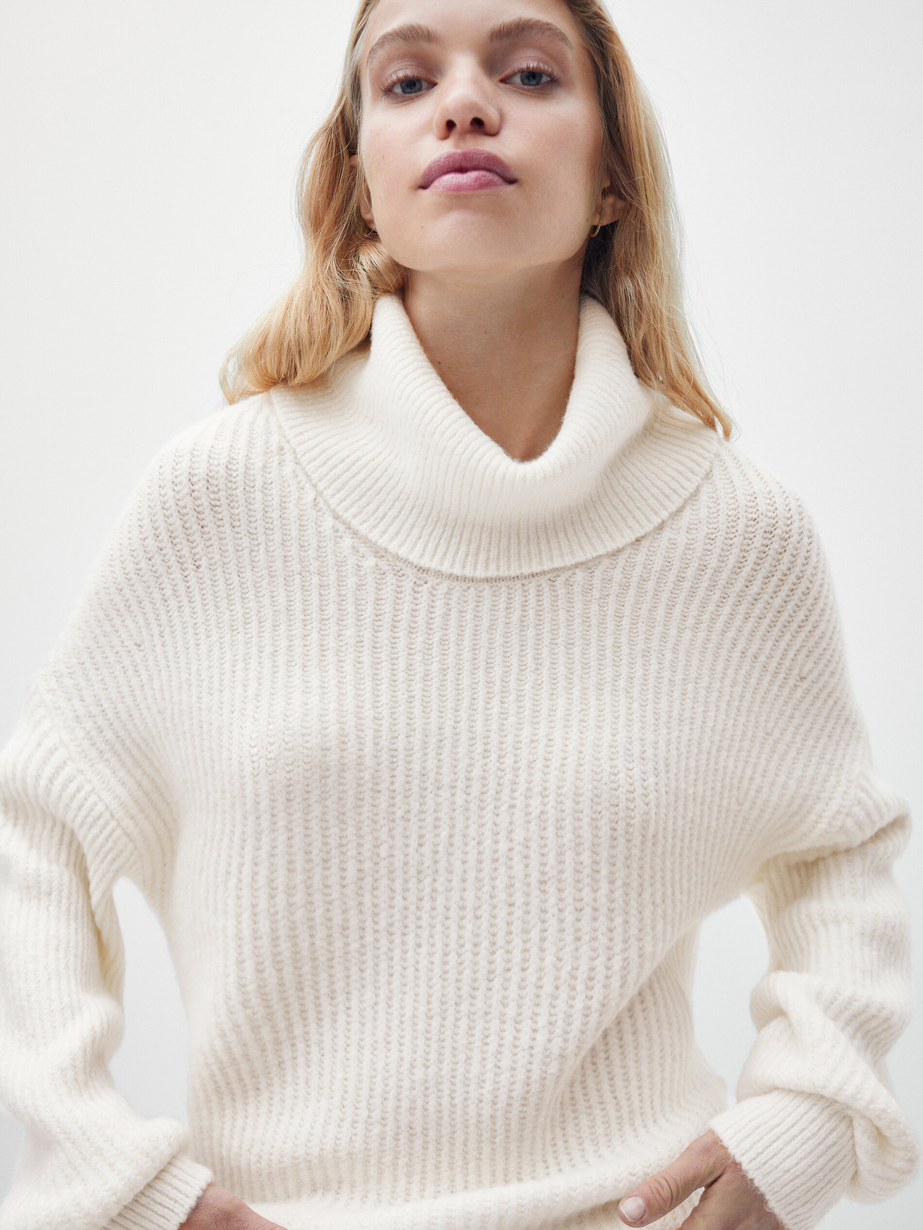 Massimo Dutti Jersey punto inglés cuello alto Massimo Dutti Jersey punto inglés cuello alto