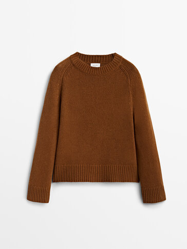long brown sweater