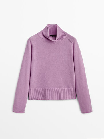 lilac mock neck sweater