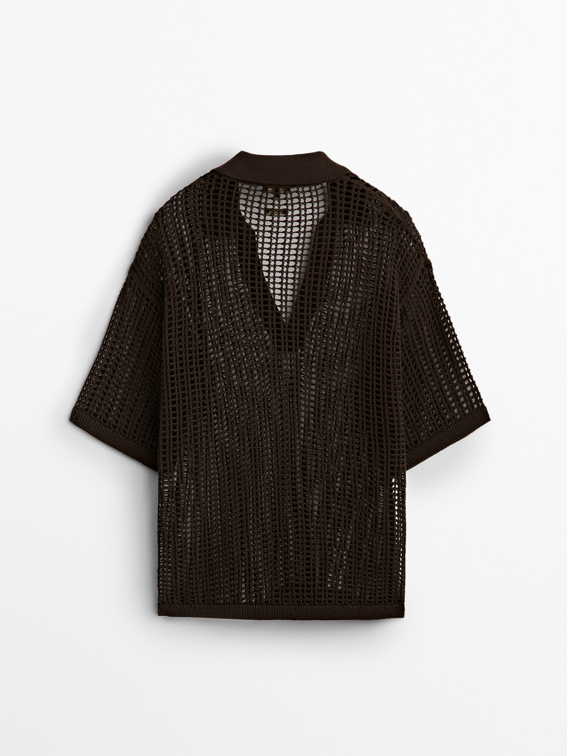 Massimo Dutti Short Sleeve Mesh Polo Sweater Big Apple Buddy