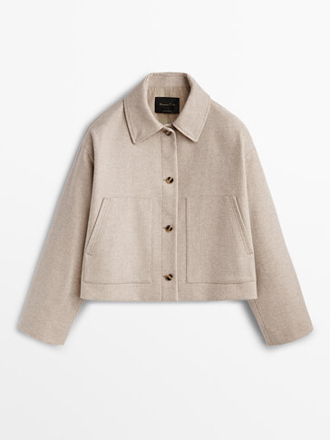 Short boxy fit wool jacket - Massimo 