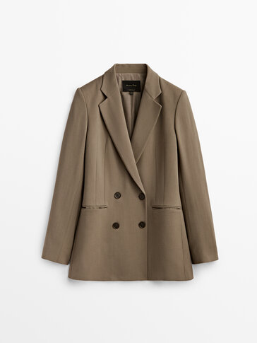 Double-breasted suit blazer - Massimo Dutti United States of America