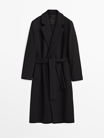 Manteau pardessus en laine noire